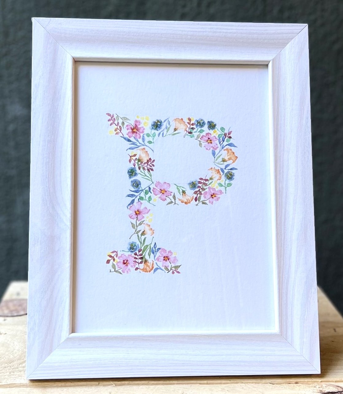 Letras de Flores en Acuarela