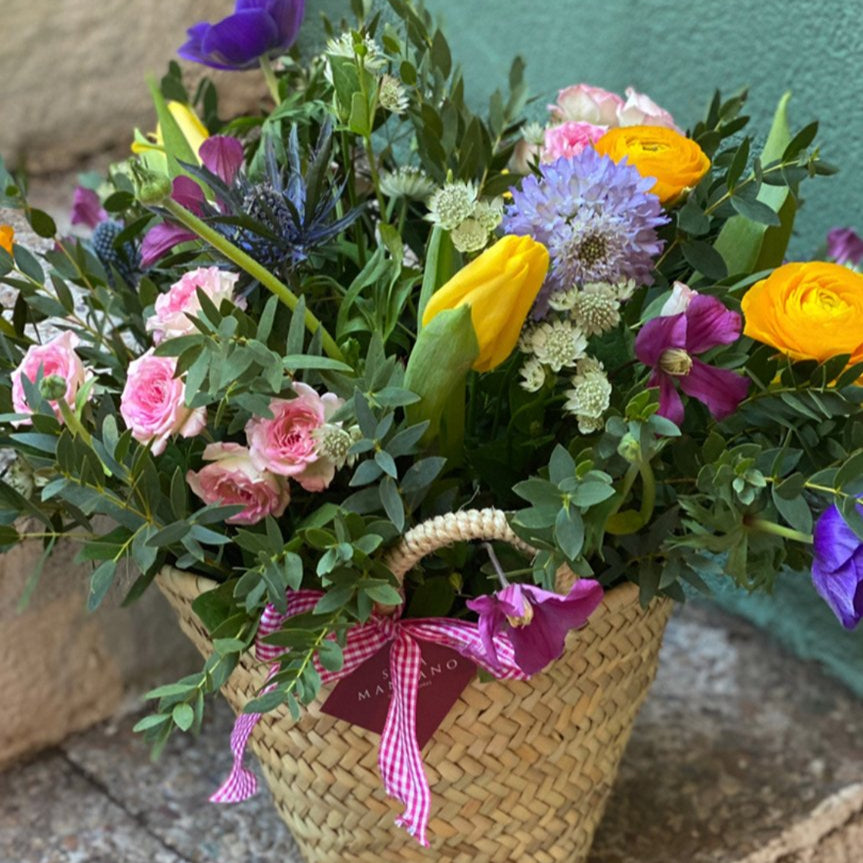 Capazo Pequeño de Flores