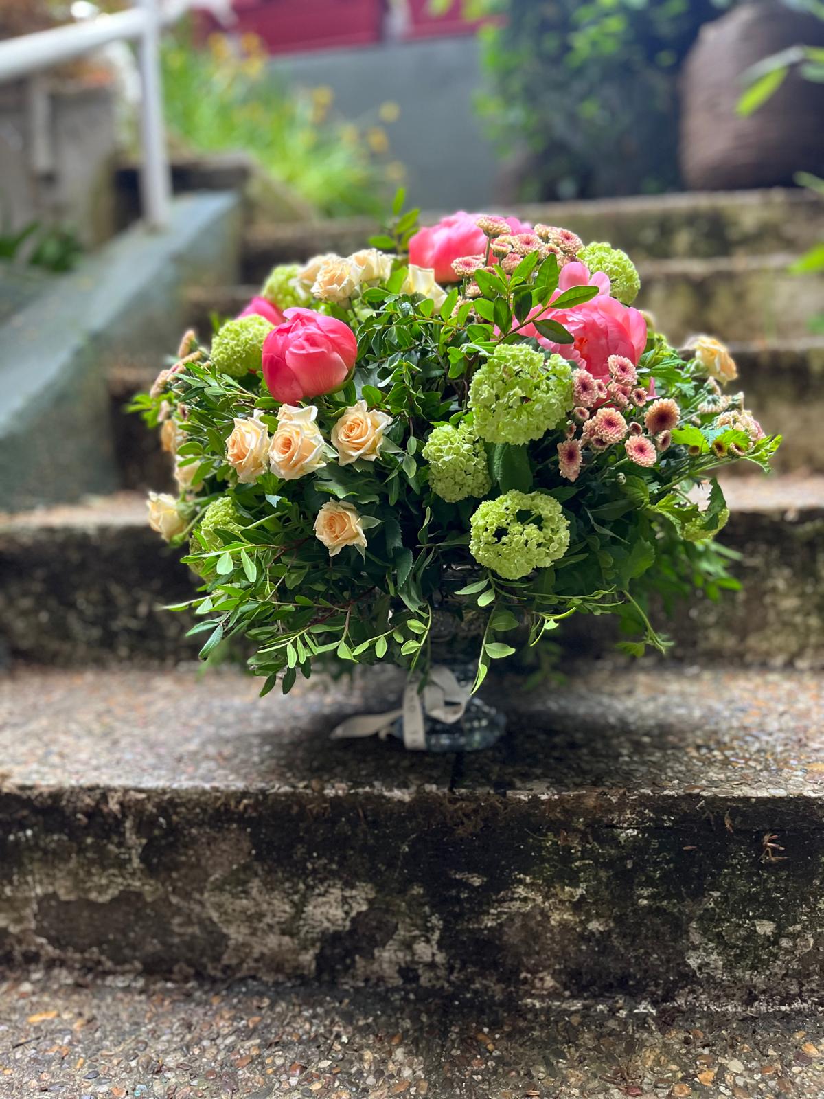 Copa Roma Lux de Cristal con Flores