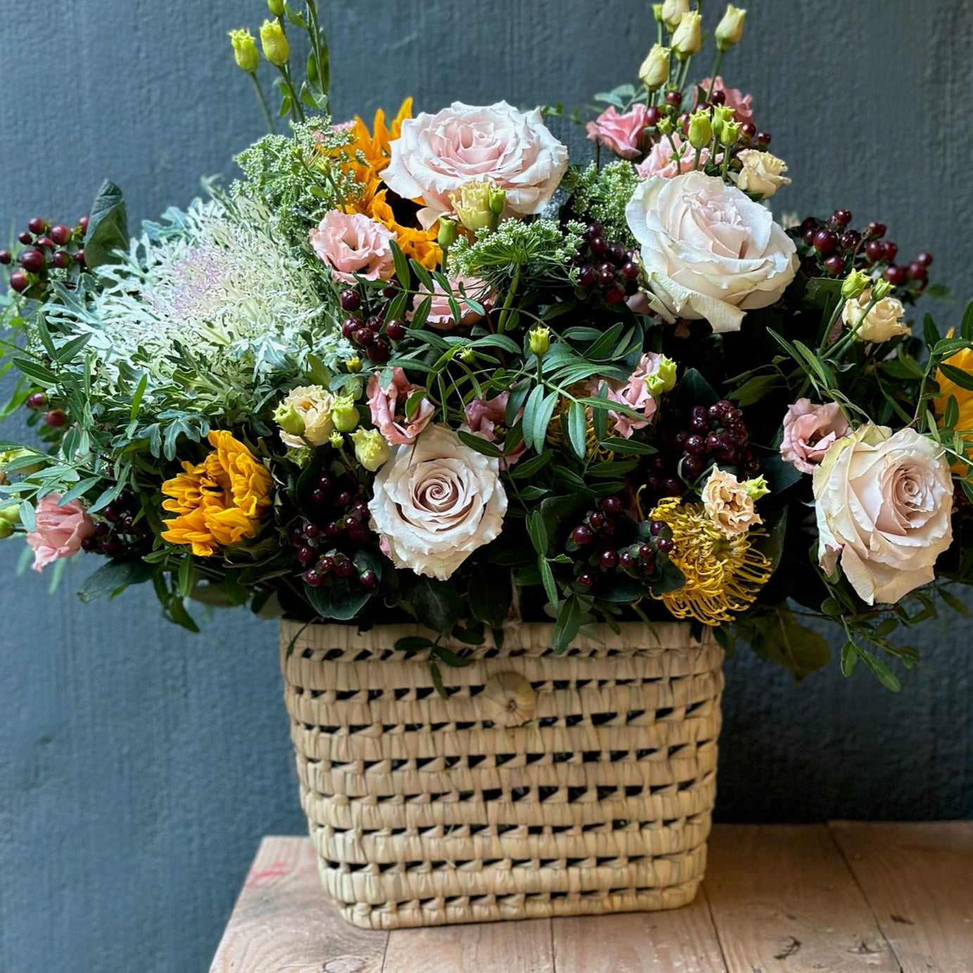 Cesta Baúl Grande con Flores