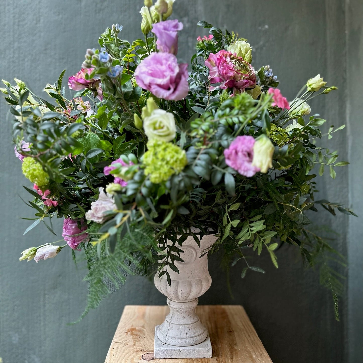 Classic Stone Cup with Flowers
