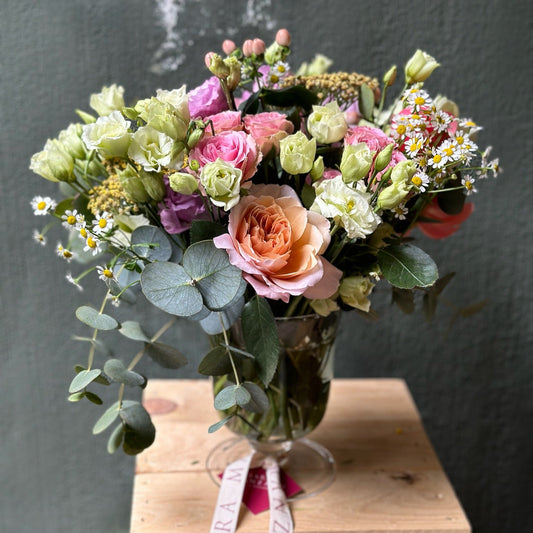 Copa Pequeña de Cristal con Flores