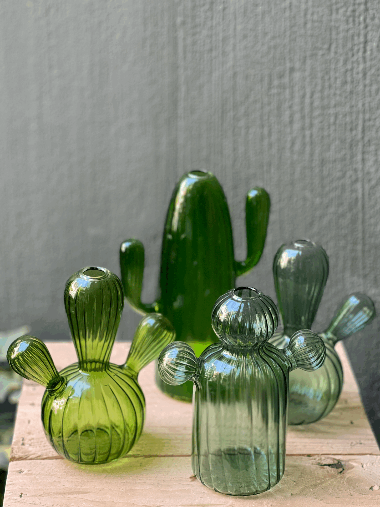 Jarrón Cactus Cristal