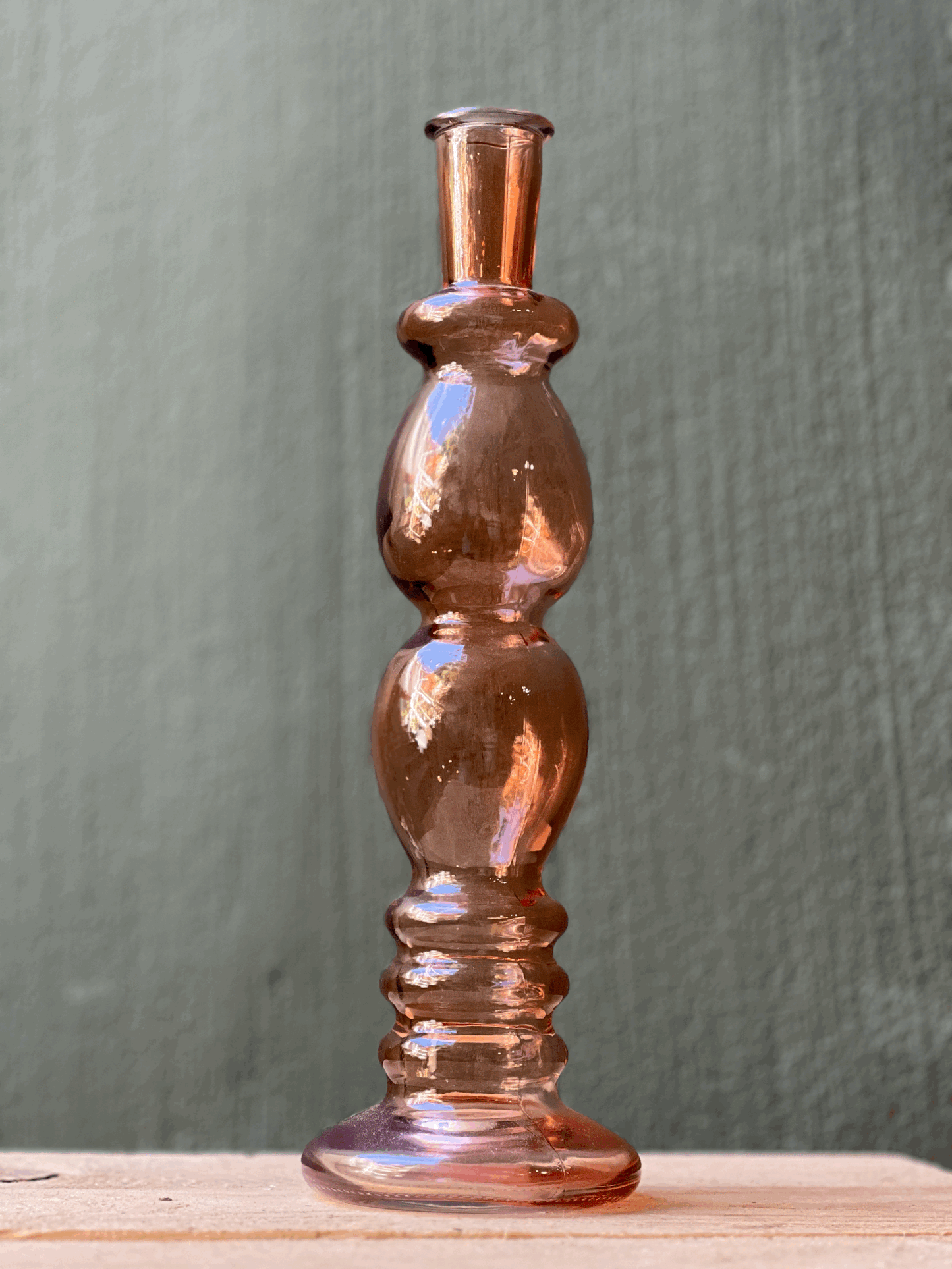 Candelabro Cristal Ambar