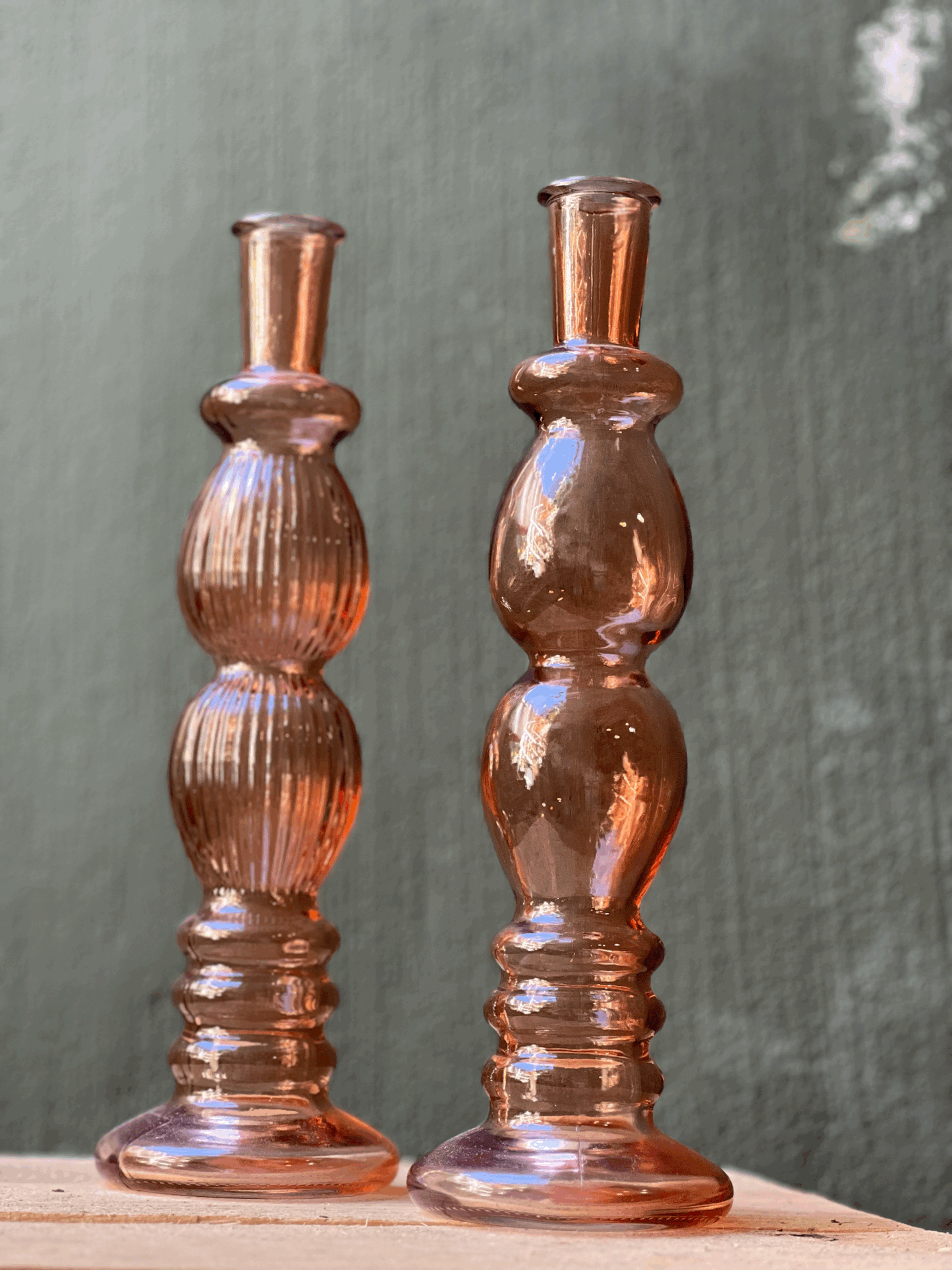 Candelabro Cristal Ambar