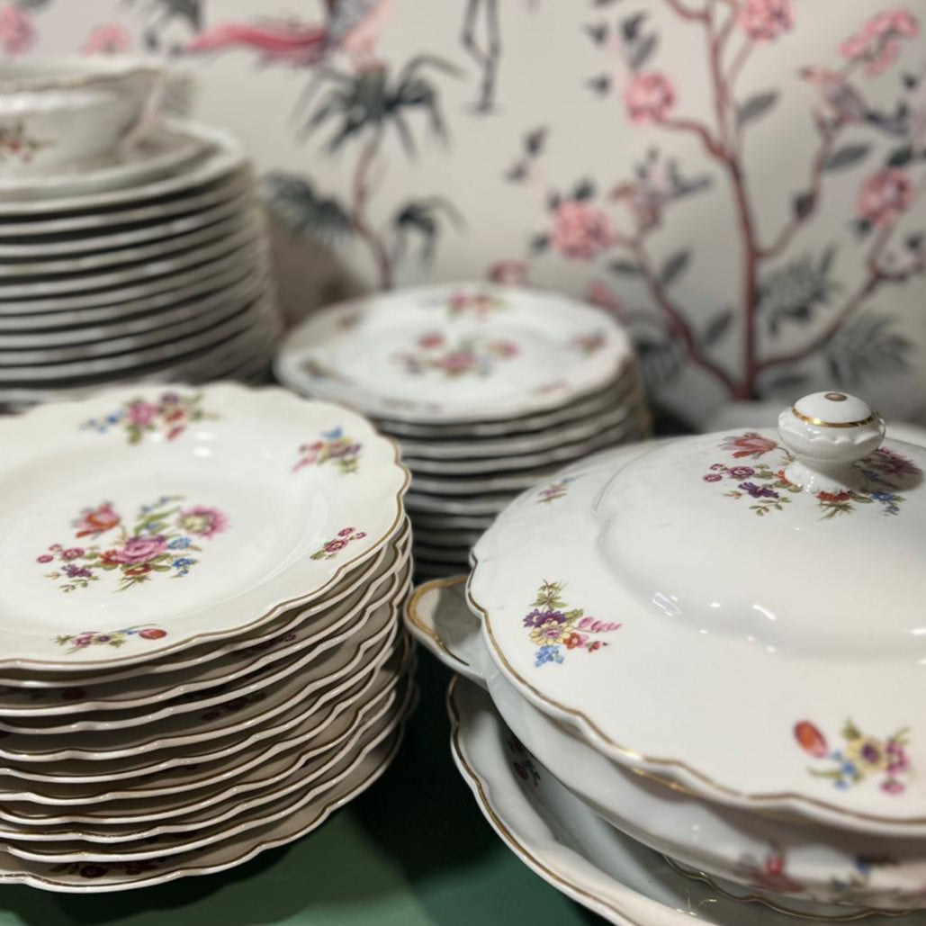 Vajilla francesa flores Limoges