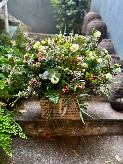 Cesta Baúl Grande con Flores de Otoño