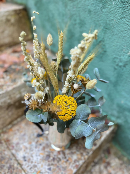 Antique Coffee Pot with Preserved Flowers