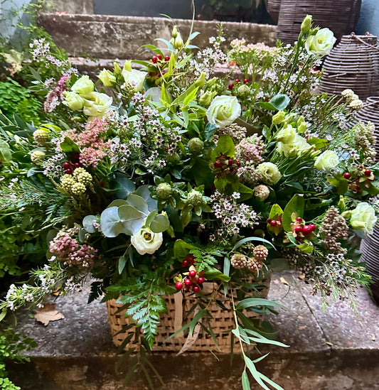 Cesta Baúl Grande con Flores de Otoño
