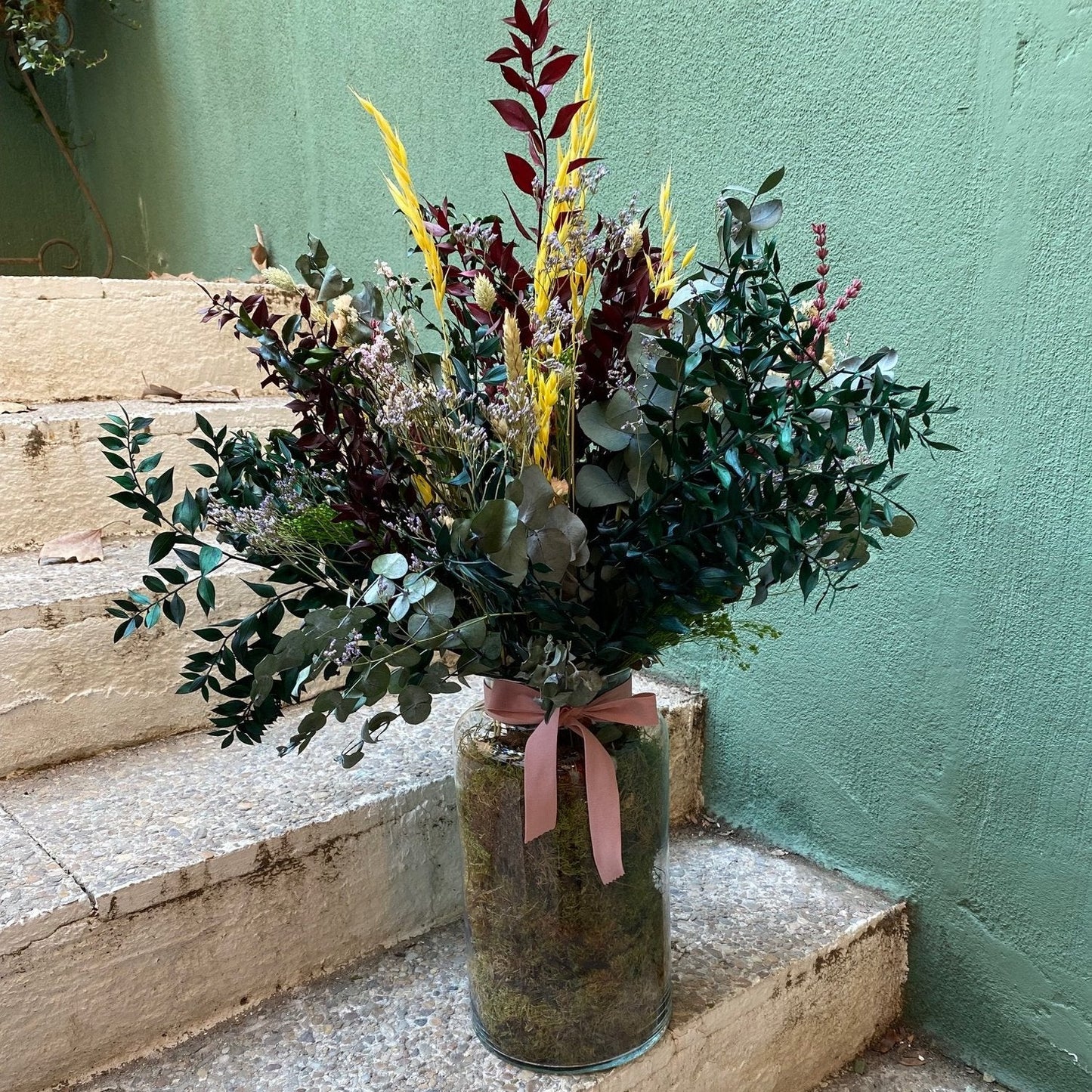 Large Vase of Preserved Flowers