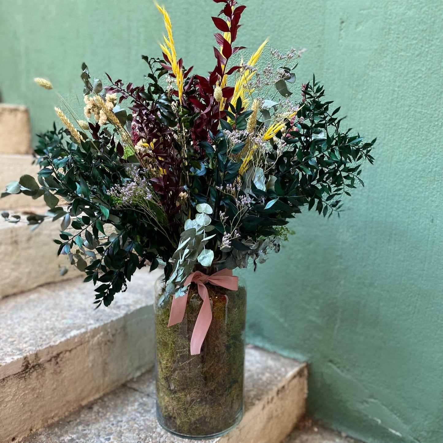 Large Vase of Preserved Flowers