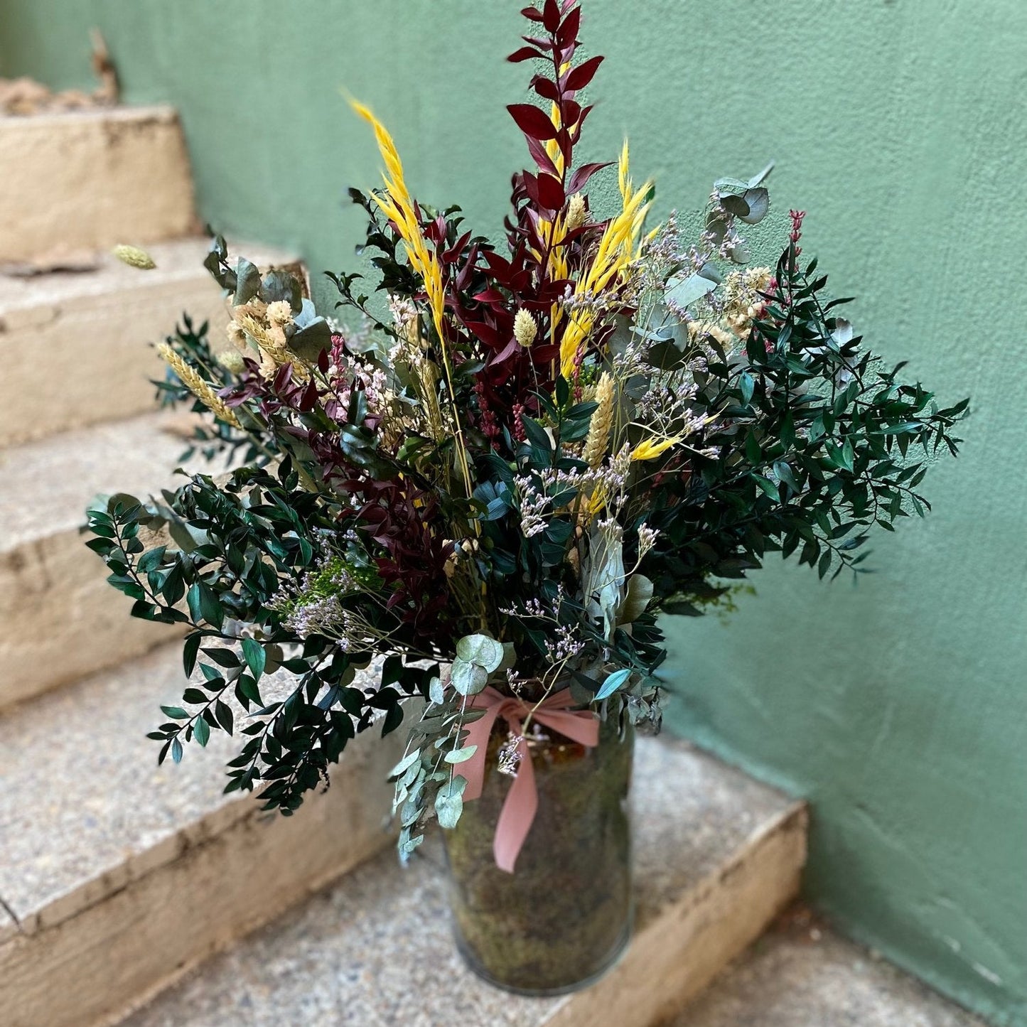 Large Vase of Preserved Flowers