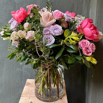 Medium Spring Centerpiece with Brightly Colored Flowers
