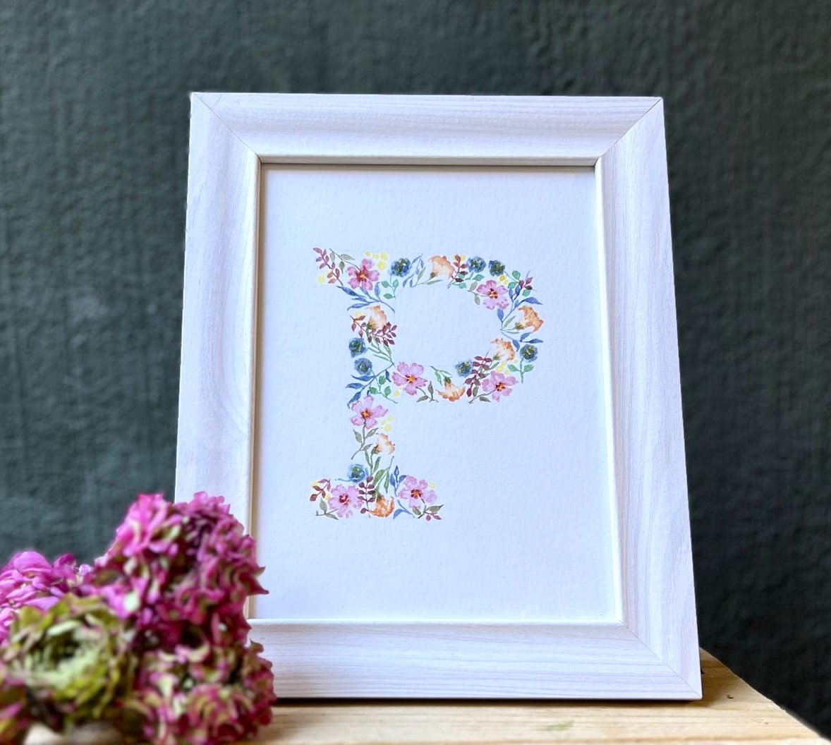 Watercolor Flower Letters