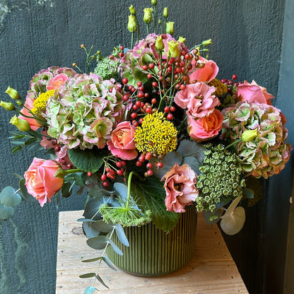 Green Enameled Planter