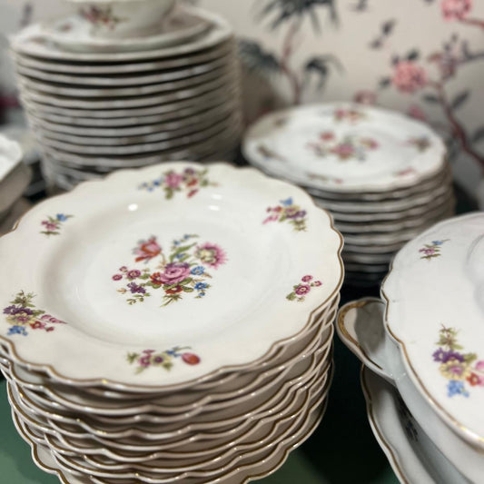 Vajilla francesa flores Limoges